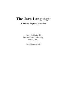 The Java Language - Portland State University