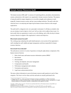 Mergers Workbook II-Human Resource Audit