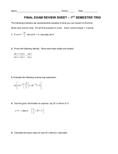 final exam review sheet