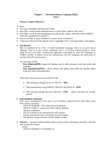 Chapter 5 - Structured Query Language (SQL)