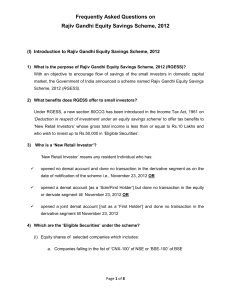 Frequently Asked Questions on Rajiv Gandhi Equity Savings