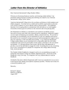 Letter from the Director of Athletics