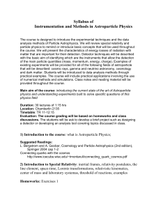 Syllabus of Instrumentation and Methods in Astroparticle Physics