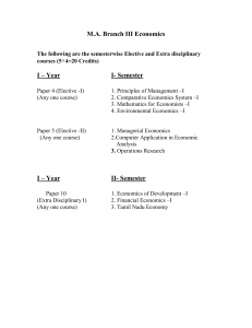 CBCS-Amendments in PG (M.A.,) Courses - 2008-2009