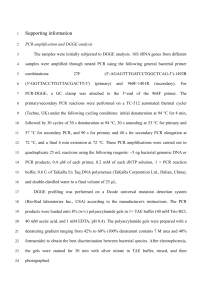 Supporting information PCR amplification and DGGE analysis The
