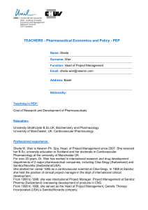 TEACHERS - Pharmaceutical Economics and Policy