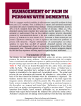 management of pain in persons with dementia