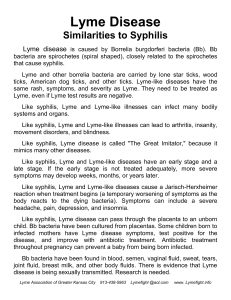 Lyme Disease and Syphilis - Lyme Association of Greater Kansas City