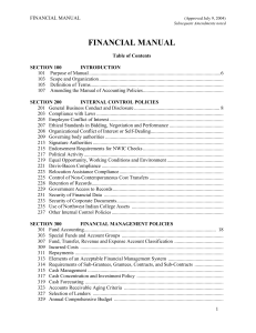 section 300 financial management policies