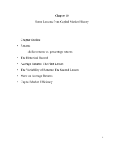 Chapter 10 Some Lessons from Capital Market History Chapter