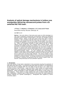Analysis of optical damage mechanisms in hollow core