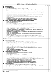 AQA B1 Revision Checklist