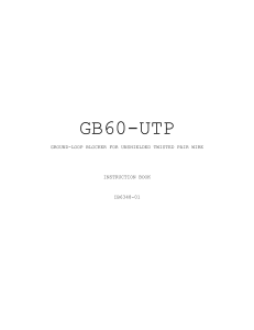 GB60-UTP GROUND-LOOP BLOCKER FOR UNSHIELDED