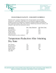 COLD STORAGE FACILITY –COOL DOWN SCHEDULE