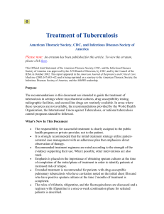 tuberculosis 2 - MEDICINE DEPARTMENT of MMC