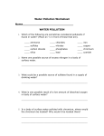 Water Pollution Worksheet