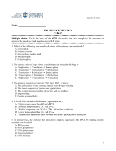 Micro Quiz #3R Stu F2011 - the Biology Scholars Program Wiki