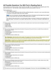 Possible Questions You Will Find in Reading Quiz A