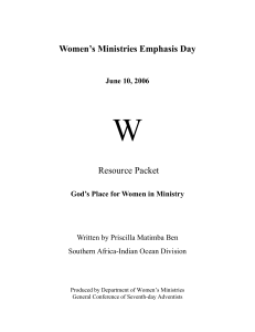 Women`s Ministries Emphasis Day