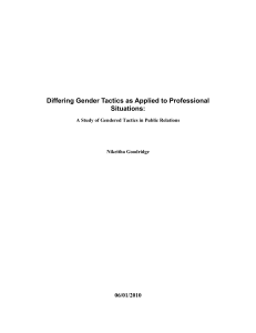 Differing Gender Tactics as Applied to Professional Situations: