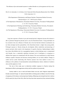 The influence of pre and neonatal exposure to sodium fluoride on