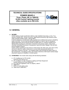 TECHNICAL SPECIFICATION FOR A 3 TO 15 KVA