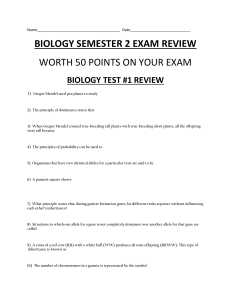 BioSem2ExamReview - MrCarlsonsBiologyClass