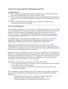 Lecture 25 Local Coastal Zone Management and GIS