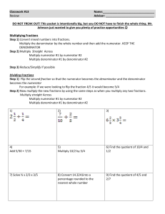 Classwork #13 Name: Review Advisor: DO NOT FREAK OUT! This