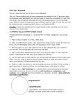LAB: CELL STUDIES This is a class set! Do ALL of this in your LAB
