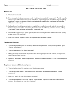 Body Systems Review Sheet 2013