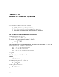 Textbook Notes of Quadratic Equation: General Engineering