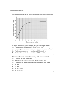 Multiple-choice questions : 1. The following graph shows the volume