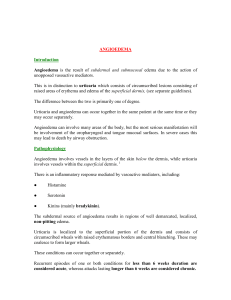 Angioedema - Developing Anaesthesia