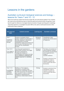 Curriculum information for Biological sciences and Biology