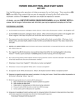 HONORS BIOLOGY FINAL EXAM STUDY GUIDE 2015