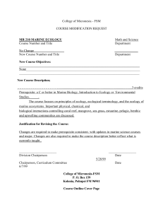 College of Micronesia - FSM COURSE MODIFICATION REQUEST