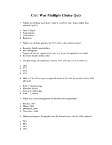 Civil War Multiple Choice Quiz