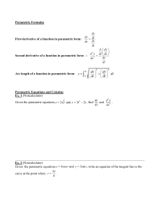 Parametric Equations and Calculus