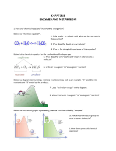 Unit 2 Biochemistry Chp 8 Metabolism Module