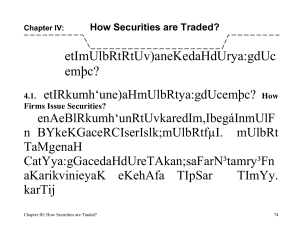Chapter IV: How Securities are Traded? etImUlbRtRtUv