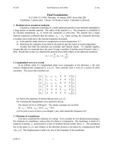 Final Exam - iMechanica