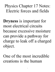 Physics Chapter 17 Notes Electric forces and fields