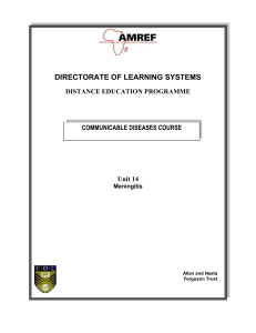 Unit 14: Meningitis (bacterial and fungal)