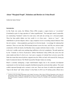 About “Marginal People”, Relations and Borders in Urban