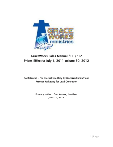 GraceWorks Sales Manual - Precept Marketing Group