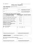 Solving Linear Inequalities