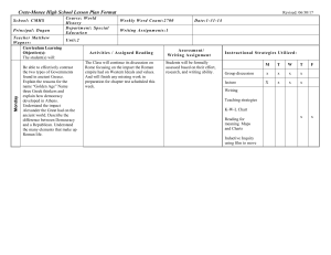 World History Lesson Plan 1-31-14