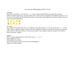Activities for Differentiation MCC2