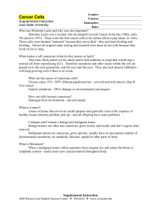 Cancer Cells - Answers - Iowa State University